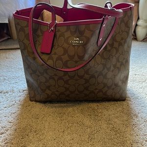 Coach reversible canvas tote